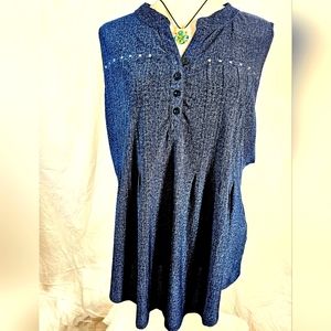 Shannon Ford New York Blue Sleeveless top 1X